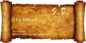 Ila Dávid névjegykártya